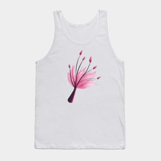 Pink Abstract Water Lily Flower Tank Top